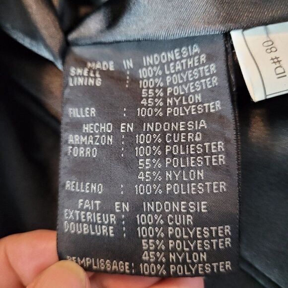 Vintage 80s Leather Jacket L Black Blazer Single Breasted Button Down Sleek - Picture 13 of 13